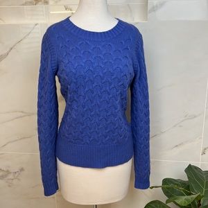 J CREW Honeycomb Knit Wool Angora Blend Crew Neck Sweater, Size M